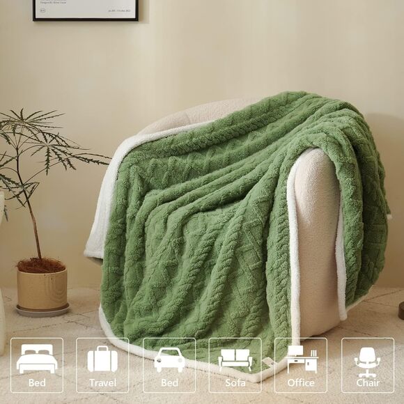 Fleece Throw Blanket - Cozy Soft Lightweight Fuzzy Twin size Blanket warm - Picture 1 of 8